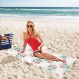 Square floral indian flower pattern Beach Towel