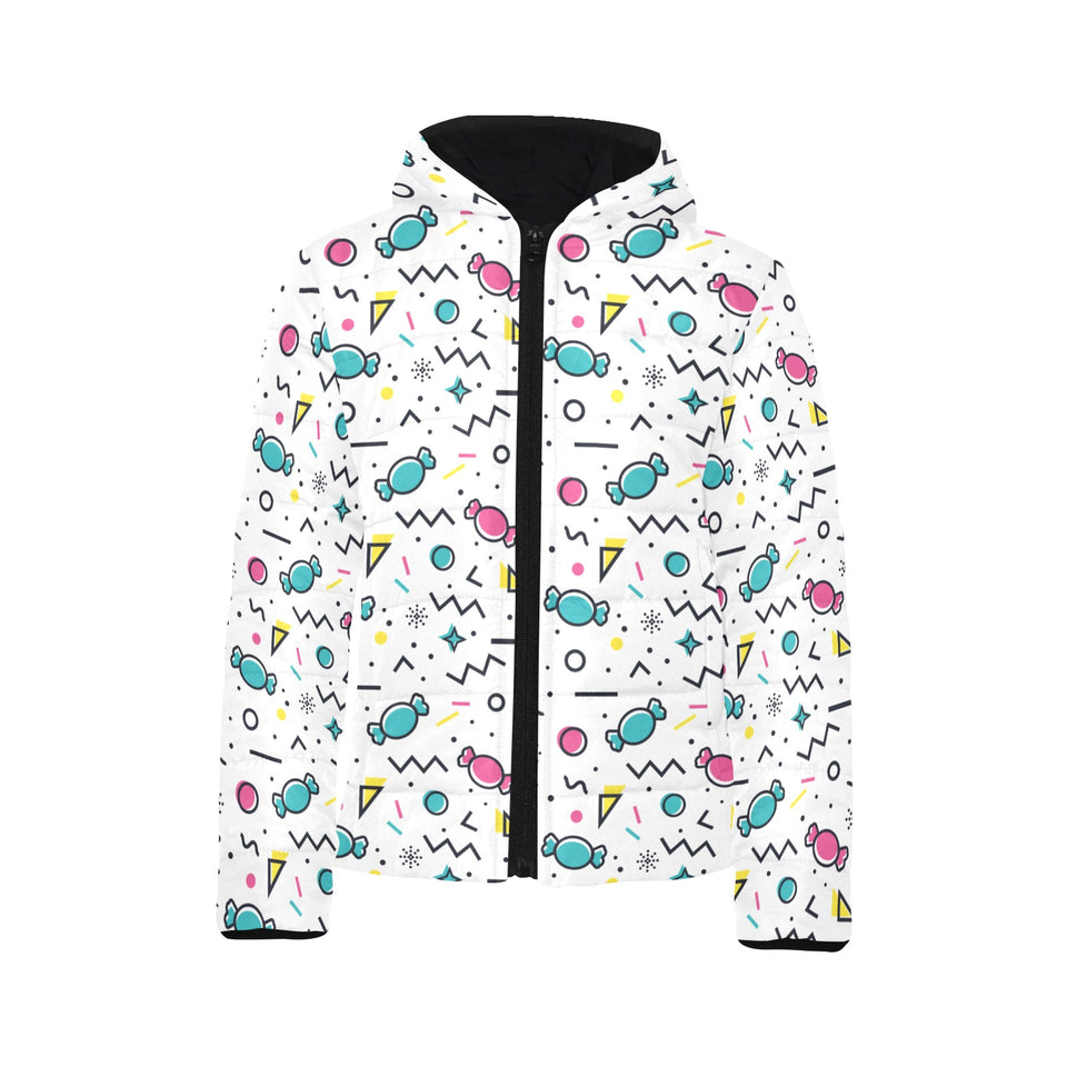 Candy design pattern Kids' Boys' Girls' Padded Hooded Jacket