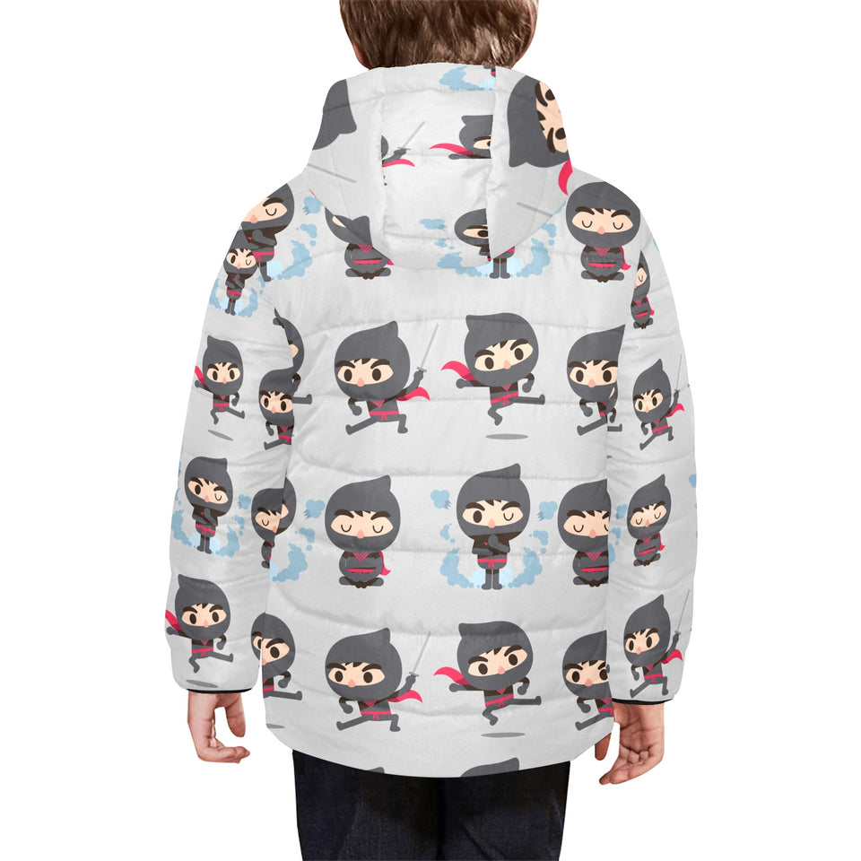 Cute ninja pattern Kids' Boys' Girls' Padded Hooded Jacket