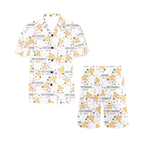 Greyhound Pattern Print Design 03 Men's V-Neck Short Pajama Set