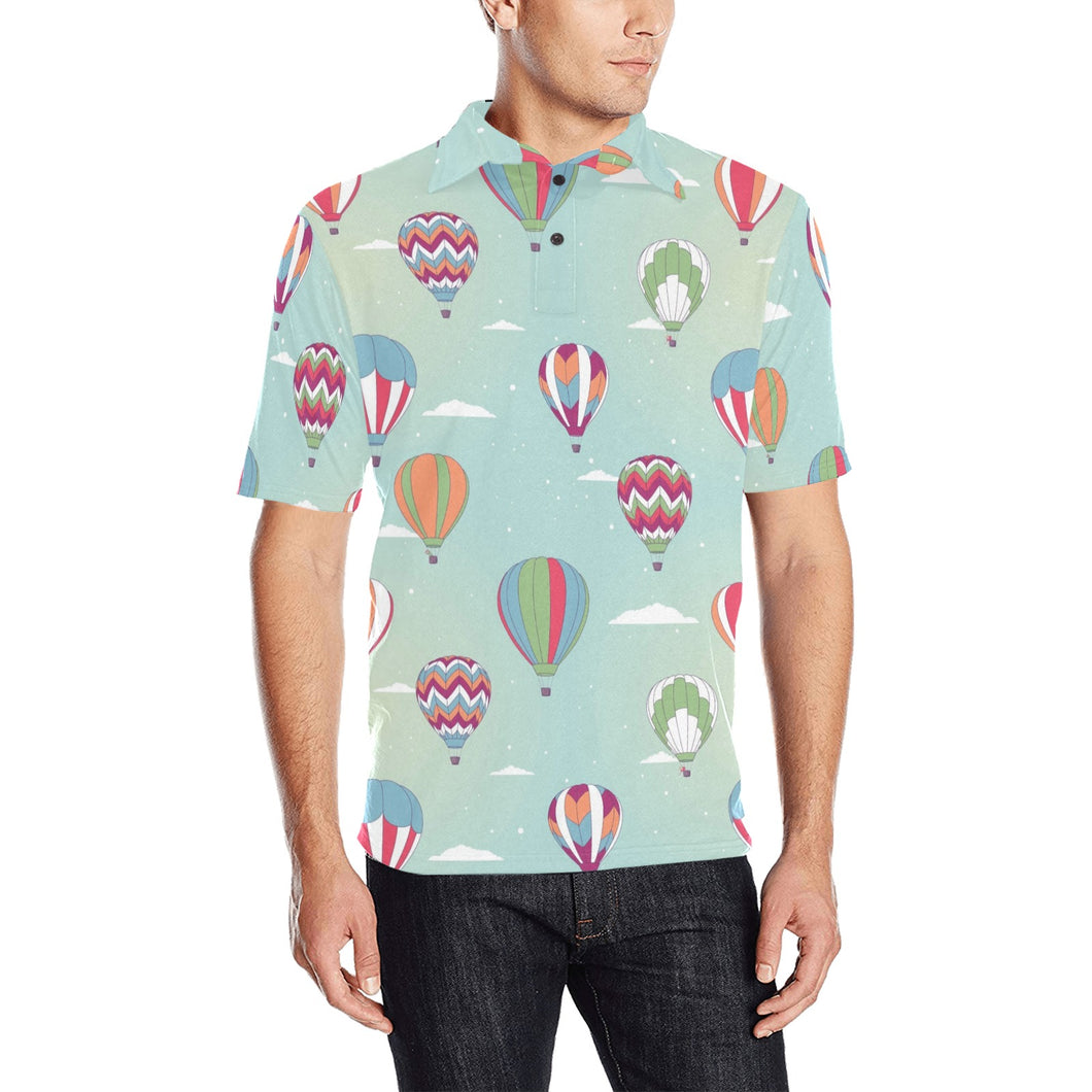 Hot Air Balloon design Pattern Men's All Over Print Polo Shirt