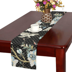Japanese crane ornament elements Table Runner