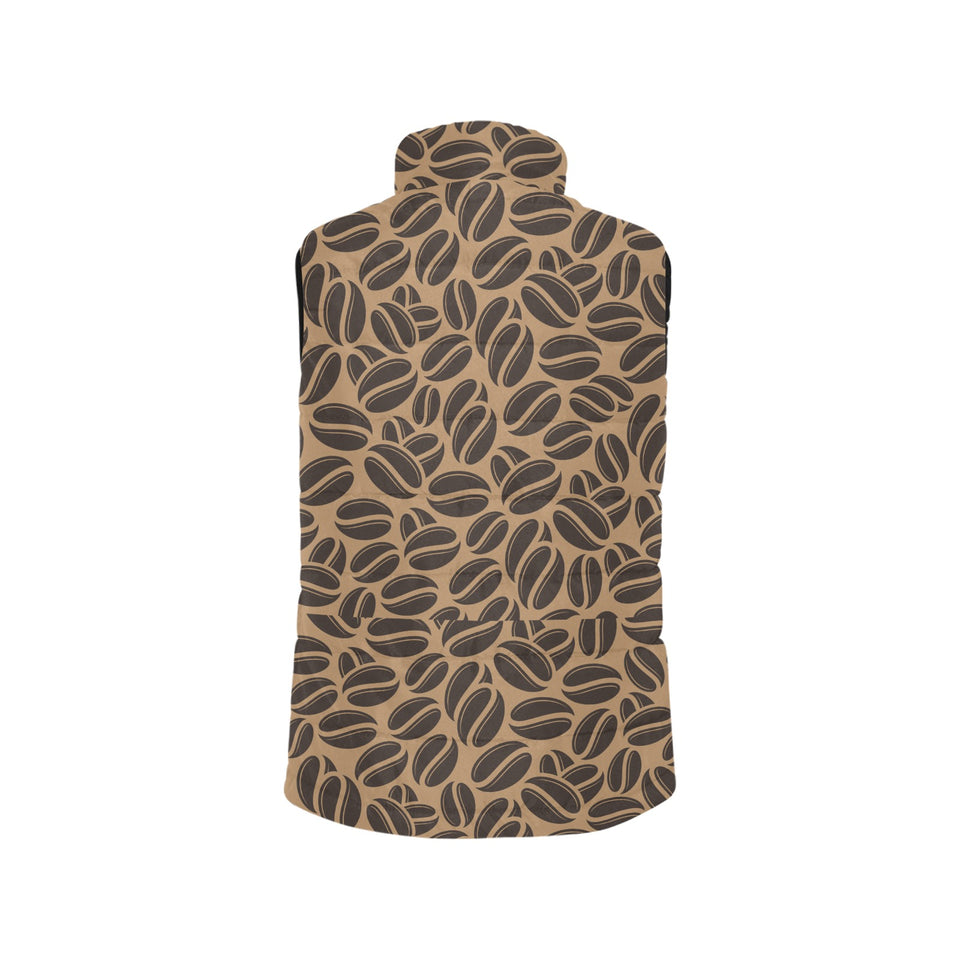 Coffee bean on brown background Women's Padded Vest