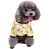 Cool Bee honeycomb leaves pattern All Over Print Pet Dog Round Neck Fuzzy Shirt