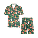 Squirrel Pattern Print Design 03 Men's V-Neck Short Pajama Set