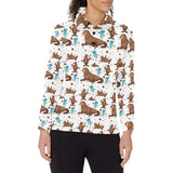 sea lion Seals jellyfish pattern Women's Long Sleeve Polo Shirt