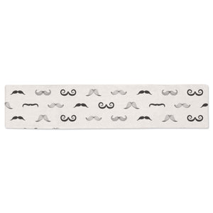 Mustache Beard Pattern Print Design 05 Table Runner