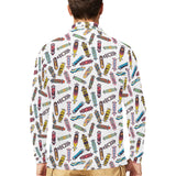 Skate Board Pattern Print Design 05 Men's Long Sleeve Polo Shirt