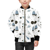 Hand drawn space elements space rocket star planet Kids' Boys' Girls' Bomber Jacket