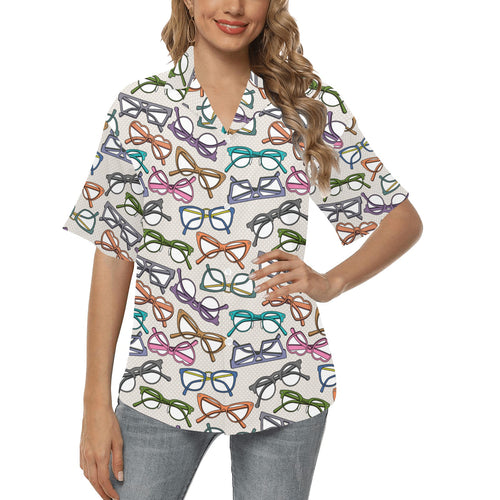 Sun Glasses Pattern Print Design 01 Women's All Over Print Hawaiian Shirt