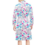 Darts Pattern Print Design 01 Men's Long Sleeve Belted Night Robe