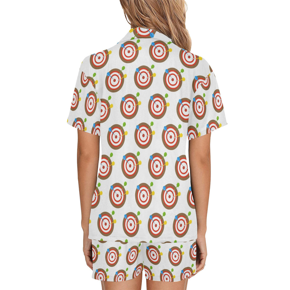 Darts Pattern Print Design 04 Women's V-Neck Short Pajama Set