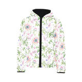 Beautiful pink lotus waterlily leaves pattern Kids' Boys' Girls' Padded Hooded Jacket