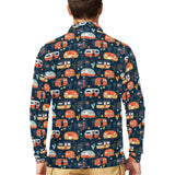 Camper Van Pattern Print Design 05 Men's Long Sleeve Polo Shirt