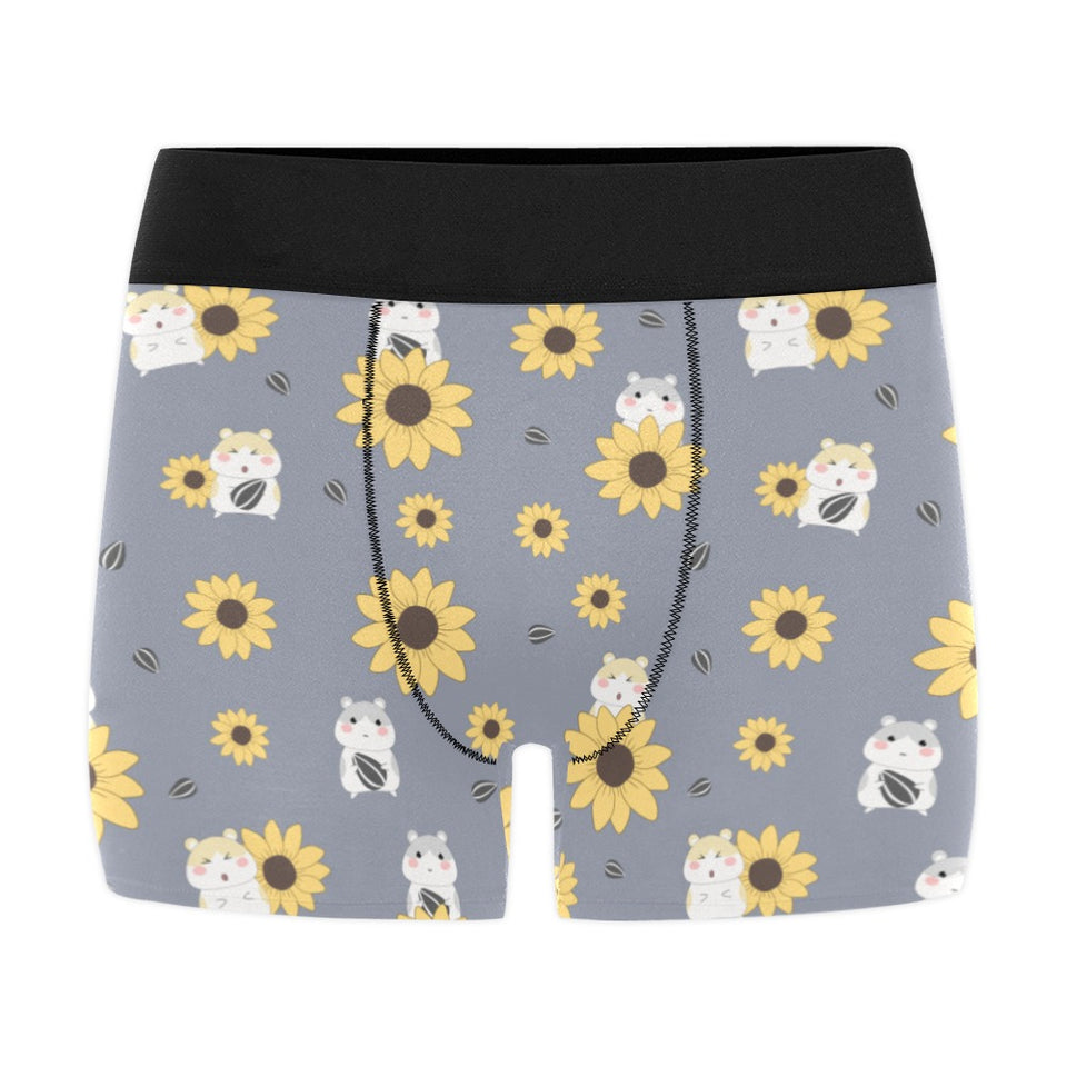 Cute hamster sunflower pattern background Men's All Over Print Boxer Briefs Men's Underwear