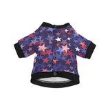 Red blue star pattern All Over Print Pet Dog Round Neck Fuzzy Shirt