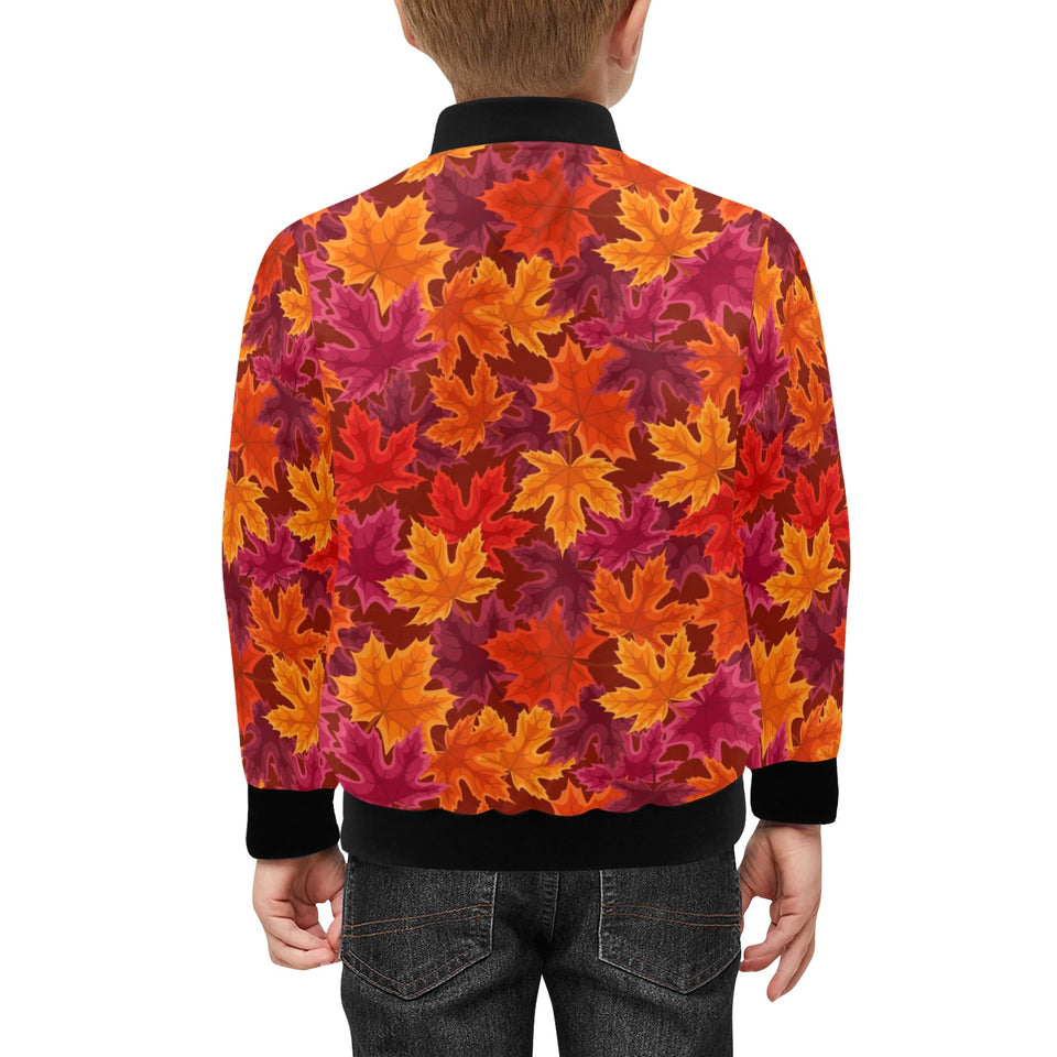 Autumn maple leaf pattern Kids' Boys' Girls' Bomber Jacket