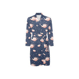 Tea pots Pattern Print Design 04 Men's Long Sleeve Belted Night Robe