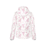 Hand drawn ice cream pattern Women's Padded Hooded Jacket