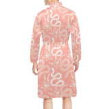 Snake lilies flower pattern Men's Long Sleeve Belted Night Robe