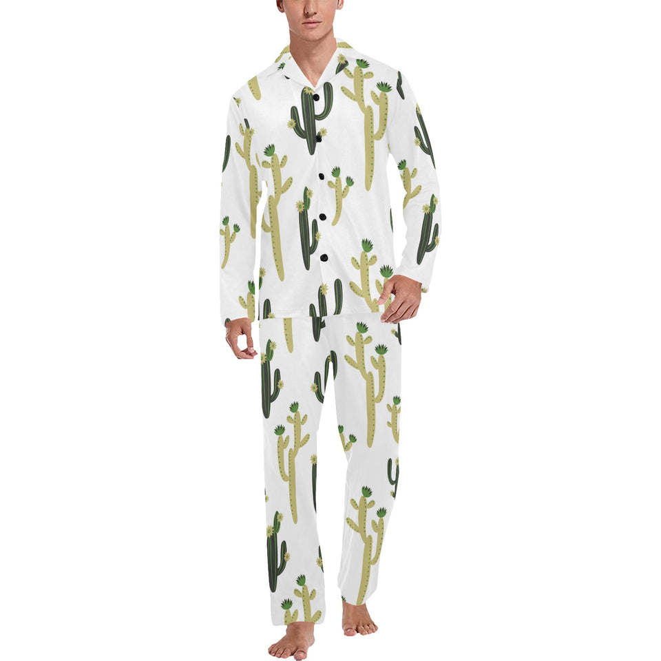 Cute cactus pattern Men's Long Pajama Set