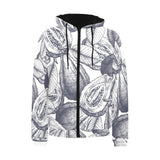 Guava tropical hand drawn pattern Men's Padded Hooded Jacket