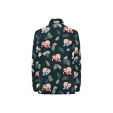 Cute sloths sleeping christmas ball santa hat patt Women's Long Sleeve Polo Shirt