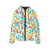 Colorful moon pattern Women's Padded Hooded Jacket