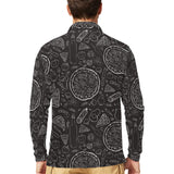 Pizza pattern Men's Long Sleeve Polo Shirt