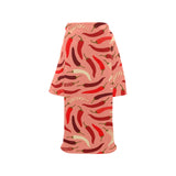 Beautiful Chili peppers pattern Blanket Robe with Sleeves