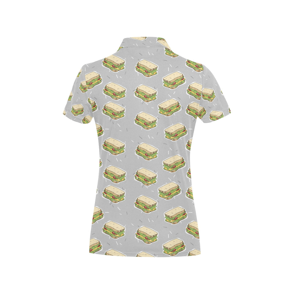 Sandwich Pattern Print Design 05 Women's All Over Print Polo Shirt