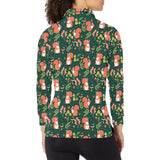 Squirrel Pattern Print Design 03 Women's Long Sleeve Polo Shirt