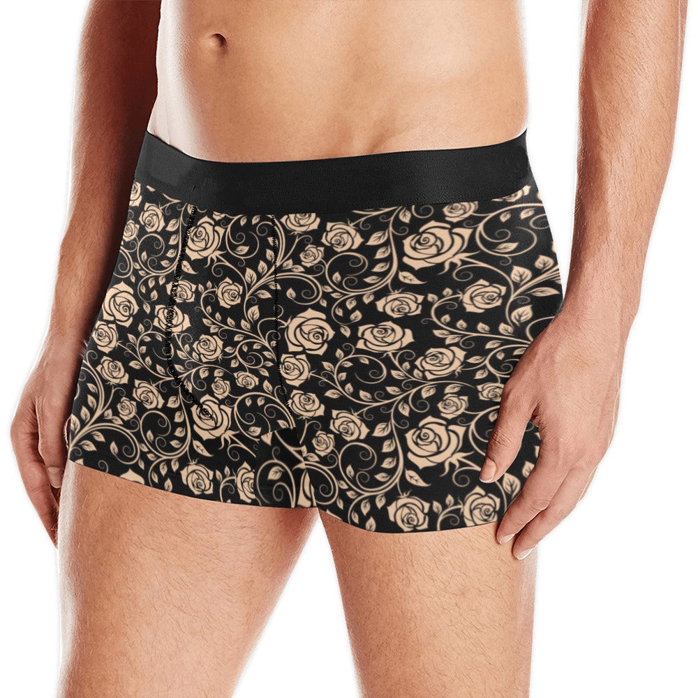 Rose Pattern Print Design 04 Men's All Over Print Boxer Briefs Men's Underwear