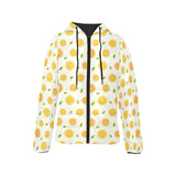 oranges leaves pattern Women's Padded Hooded Jacket