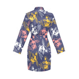 Koi Fish Carp Fish pattern Women's Long Sleeve Belted Night Robe