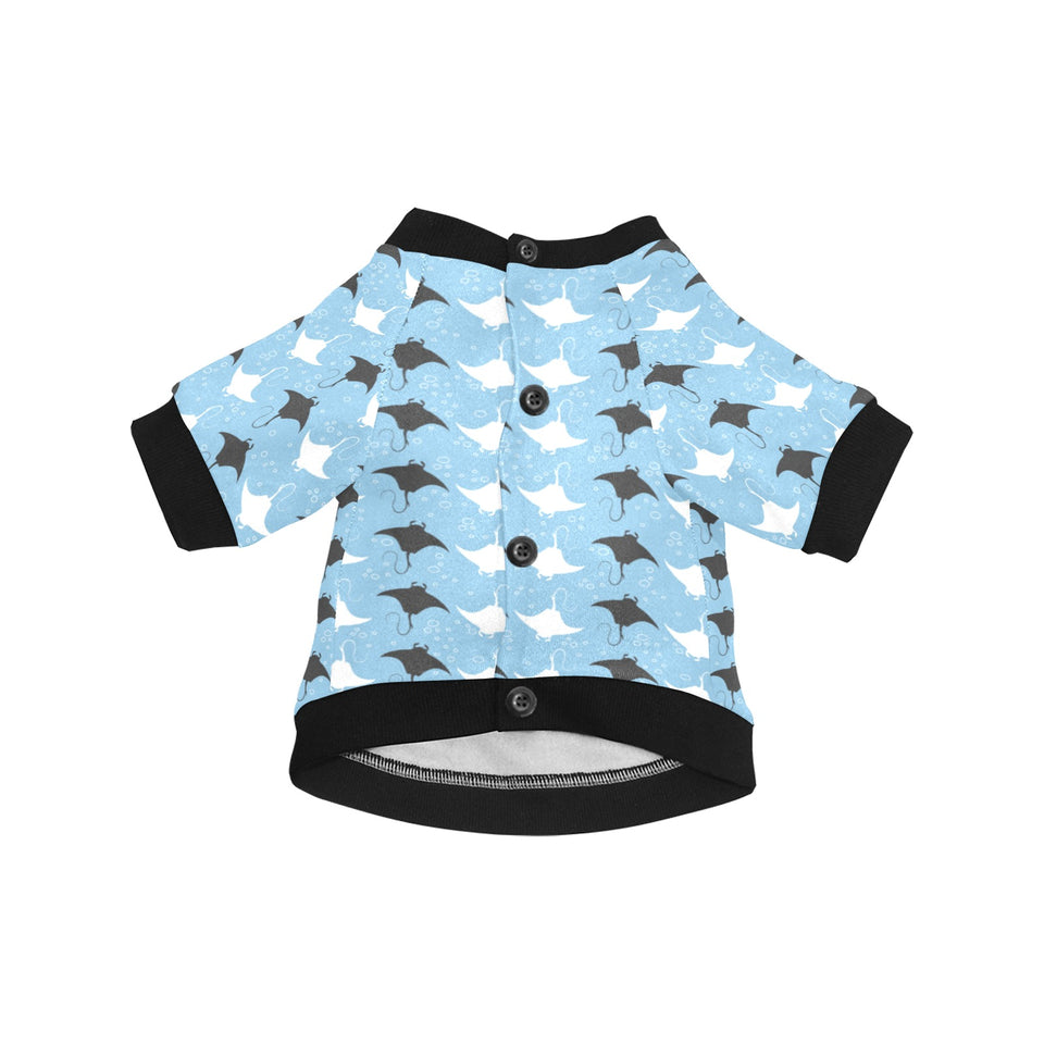 Stingray Pattern Print Design 03 All Over Print Pet Dog Round Neck Fuzzy Shirt