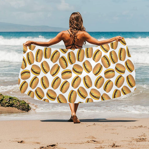 Hamburger Pattern Print Design 03 Beach Towel