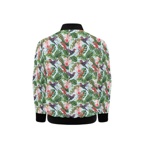 Hummingbird Pattern Print Design 05 Kids' Boys' Girls' Bomber Jacket