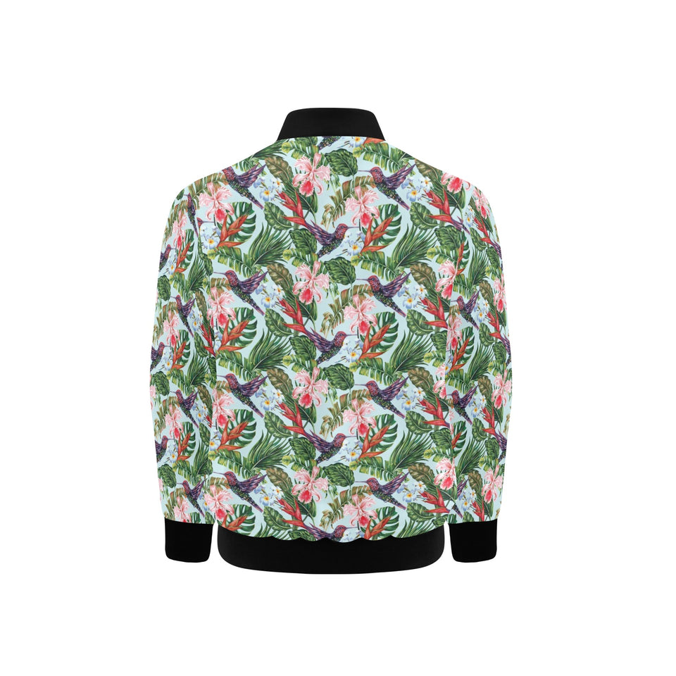Hummingbird Pattern Print Design 05 Kids' Boys' Girls' Bomber Jacket