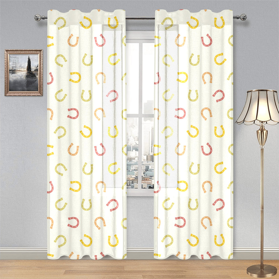 Horseshoes Pattern Print Design 02 Gauze Curtain