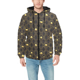 Casino Cards Suits Pattern Print Design 01 Men's Padded Hooded Jacket