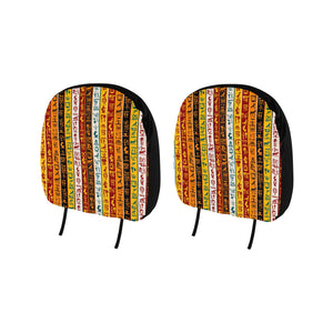 Egypt Hieroglyphics Pattern Print Design 01 Car Headrest Cover