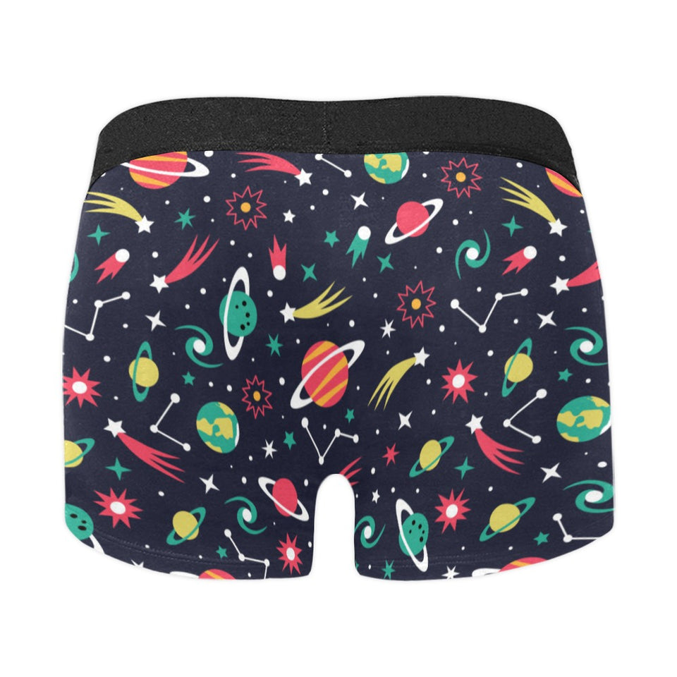 colorful space pattern planet star Men's All Over Print Boxer Briefs Men's Underwear