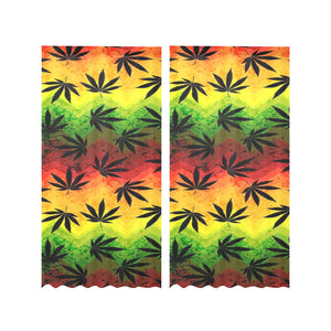 Canabis Marijuana Weed Pattern Print Design 03 Gauze Curtain