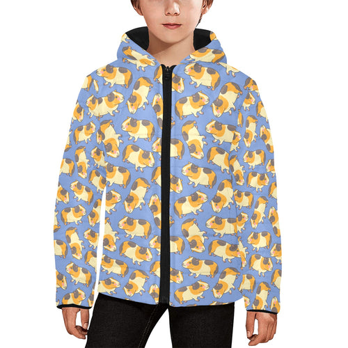 Guinea Pig Pattern Print Design 02 Kids' Boys' Girls' Padded Hooded Jacket