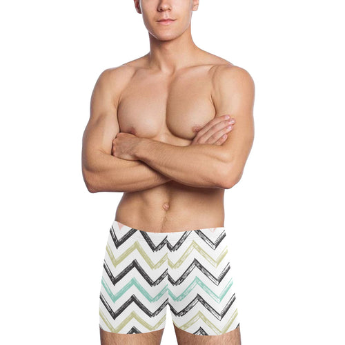 zigzag chevron paint pattern Men's Swimming Trunks