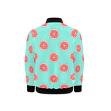 Grapefruit green background Kids' Boys' Girls' Bomber Jacket