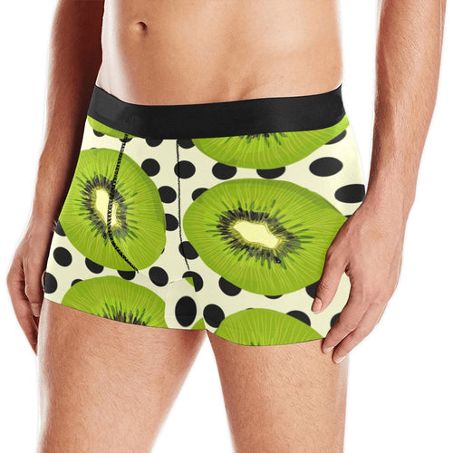 kiwi black dot background Men's All Over Print Boxer Briefs Men's Underwear