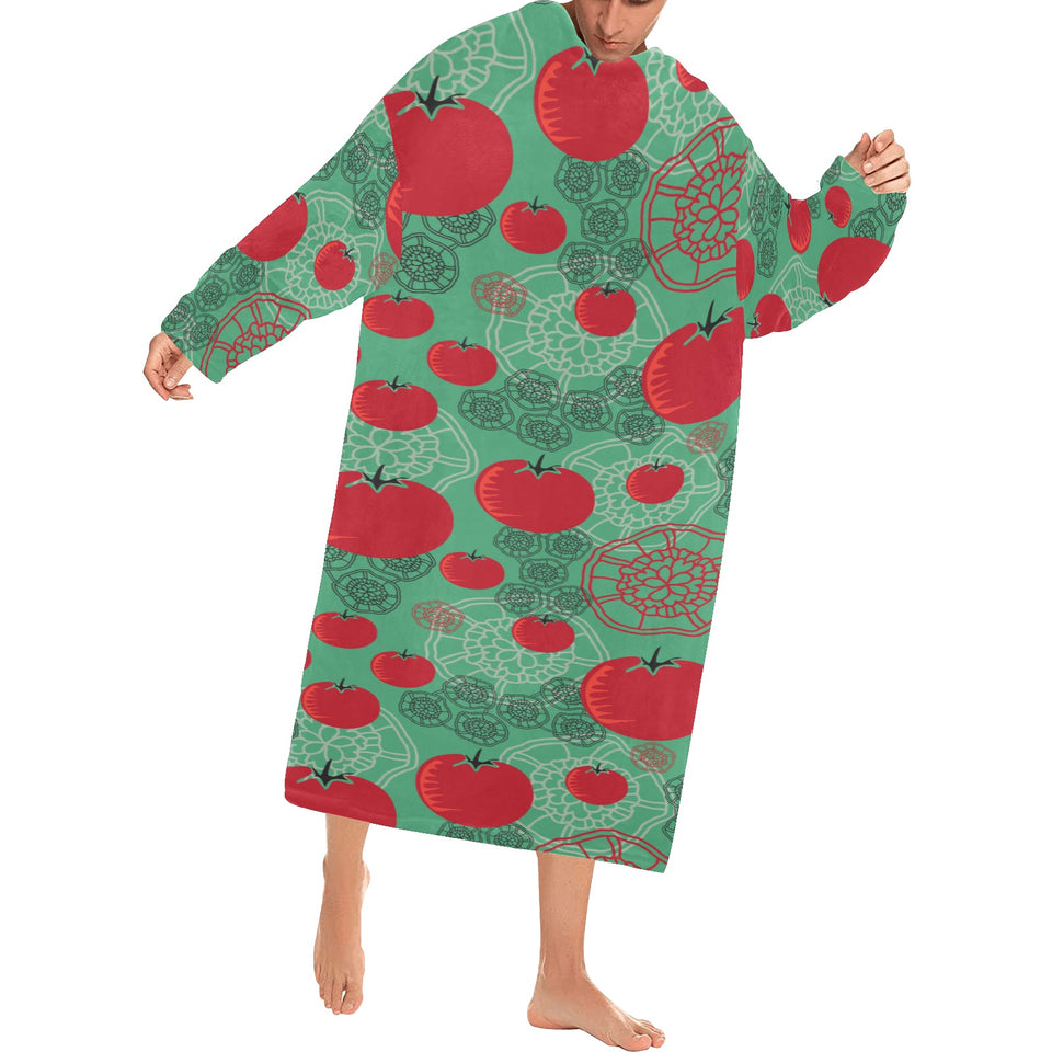 Tomato design pattern Blanket Robe with Sleeves