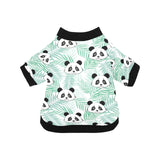 Panda pattern tropical leaves background All Over Print Pet Dog Round Neck Fuzzy Shirt